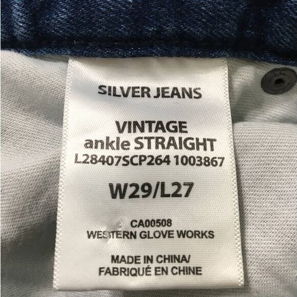 Silver Jeans Company Vintage Ankle Sraight W29/L27 Distressed Frayed Step Hem - Picture 4 of 7